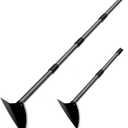 Triangle Hoe with Long Handle- 15 to 72 Inch Adjustable, Heavy Duty Metal Garden Hoe for Gardening Weeding Digging Loosening Soil Edging Cultivating, Handheld Triangular Garden Hoe