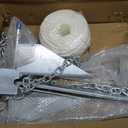 Heavy Duty Boat Anchor Kit, Fluke Style with Chain and Rope Set, Compatible with Pontoon, Deck, Fishing, and Sailboats, Galvanized Steel