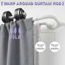 Matte White Double Curtain Rods For Windows 72-144 Inch,Heavy Duty Double Curtain Rod with Aluminum Finials and Bracket,Adjustable Double Window Rods For Blackout Or Room Darkening Panels
