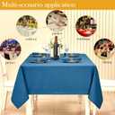 Rectangle Linen Textured Tablecloth Waterproof and Wrinkle Free Farmhouse Table Cloth Stain Resistant Decorative Fabric Table Cover for Dining/Indoor/Outdoor (Aqua Blue 60 x 120 Inch)