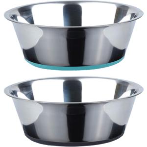 PEGGY11 Deep Stainless Steel Anti-Slip Dog Bowls - 2-Pack, 3 Cups