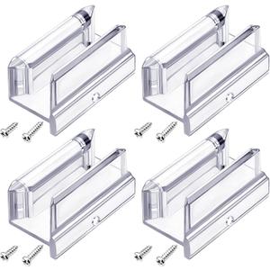 Xuhal 4 Pcs Sliding Shower Door Bottom Guide with Screw for 3/8 Inch Thick Shower Glass Doors Clear Acrylic Frameless Door Track Guide for Bathtub Glass Doors Replacement Parts Bottom