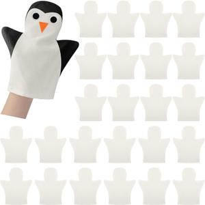Soulchen 24 Pcs DIY Cotton Hand Puppet Kit 8 x 9.8 Inch Making Your Own Puppets Blank Fabric for DIY Crafting Storytelling Family Activities Art Party Supplies Creative Play Holiday Subject Gifts