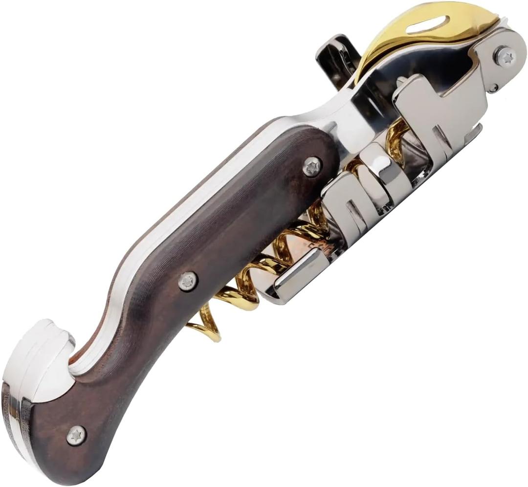Corkscrew for Professionals - FALCORK 354 Precision - 3-Step Lever with 6-Coil Helix for Smooth, Precise Uncorking of Great Wines with Long Corks, for Demanding Sommeliers, Made with Noble Materials