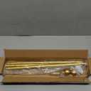 Curtain Rods for windows 32-48 inch, 5/8 inch Decorative Gold Splicing Heavy Duty Metal Curtain Rod set with Brackets