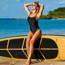 baleaf Women's Athletic Training Adjustable Strap One Piece Swimsuit (Black, S)