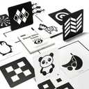 beiens High Contrast Baby Flashcards, Black White Color Newborn Brain Development Toys, Visual Stimulation Learning Activity Cards, Educational Infants Gift (Black & White(for 0-3 Months))