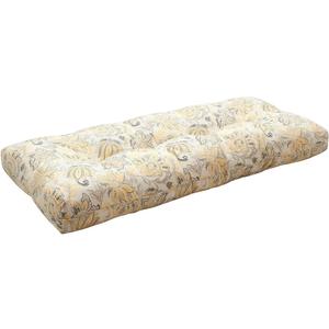 FUNHOME Outdoor Bench Cushion 45 x18 inch with Non-Slip Grips,Water Resistant Porch Swing Cushion,Bench Pillow Pads,Floral Tufted Cushions for Patio Garden Furniture,45" Seat Cushions(Yellow Flower)
