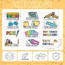 Frienda 84 Pcs 4 Sheet Toolbox for Teacher Labels Tool Box Storage Stickers Teacher Drawer Tag Colorful Classroom Decor for Back to School Classroom Organization(Pastel), 2 x 4.3 inches and 1.2 x 2 inches