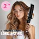 Farery 2 inch Curling Iron for Long Hair, Lightweight Large Barrel Curling Iron 50mm, Curling Wand Infused Argan Oil & Keratin for Bouncy Big Curls, 9 Temps Digital Display & Lock Key, Fast Heated