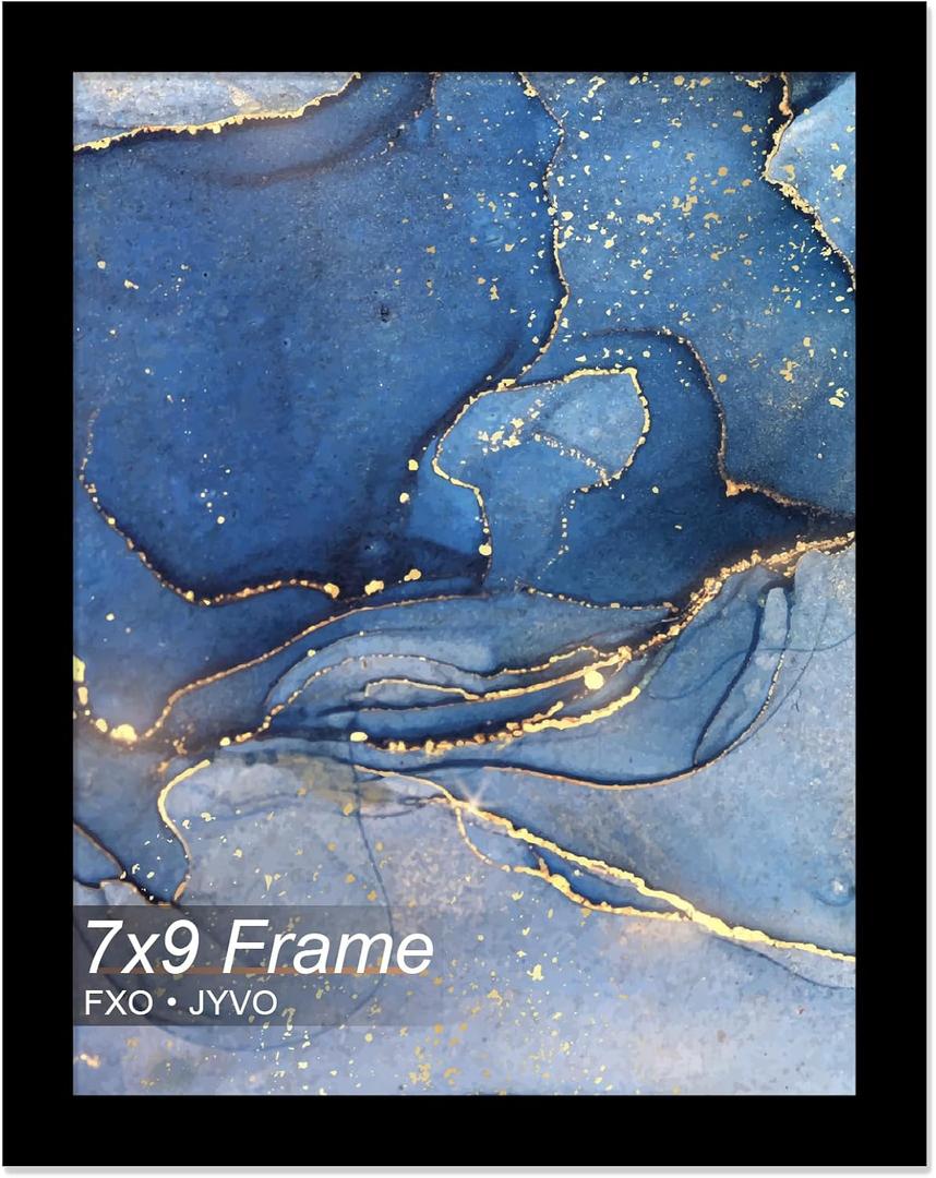 Fxojyvo 7x9 Picture Frame, Black Frame for 7 x 9 Inch Picture Poster Photo, Light Weight and High Transparent 7 by 9 Frame for Wall - 1 Pack/Black/7"x9"