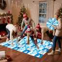 Capoda 2 Pcs Winter Party Game Winter Twist Poses Mat with Spinner Christmas Party Twisting Yoga Poses Floor Mat Spinner for Holiday Family Classroom School Activity