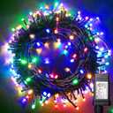 Blingstar Christmas String Lights - 98.4 Ft+9.8 Ft 300 LED Extendable Plug-in 8 Modes Multicolored Decorative Lights for Indoor Outdoor Xmas Tree Wedding Party, Long & Bright