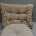 SUNROX Memory Foam Non Slip Rocking Chair Cushion, FadeShield Water Resistant Thicken Durable Tufted Pads, Set of Seat & Back Cushion with Ties for Indoor/Outdoor Rocker, 2 Piece, Husk Birch