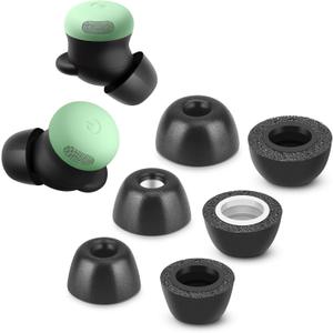Memory Foam Tips for New Google Pixel Buds Pro 2 / Pixel Buds 2a, No Silicone Eartips Pain, Anti-Slip Replacement Ear Tips, Fit in the Charging Case, Reducing Noise Earbuds, 3 Pairs (S/M/L, Black)