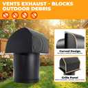 8 Inch Steel Hooded Wall Vent Cover with Screen and Backdraft Damper, Black