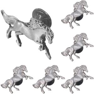 6 Pcs Horse Shape Knob Door Handle Cabinet Drawer Cupboard Pull Dresser Single Hole Knobs Handles for Kitchen Furniture Cabinet Wardrobe Cupboard