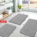 Arotive Bathroom Rugs 47x24, Extra Soft Absorbent Shaggy Chenille Bath Rugs, Machine Washable Rubber Backing Non-Slip Bath Mats for Bathroom Floor Tub and Shower, Home Decor Accessories,Light Grey
