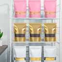 FireKylin 100 Pack Smell Proof Bags 7.9" x 11.8", Resealable Bags with Matte Window, Foil Pouch Stand Up Sealable Bags for Packaging(Gold)