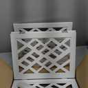 Cut-Out Design 16" Short Dog Gate for Small Dogs, Foldable Retractable Puppy Gate Indoor - Freestanding Lightweight Pet Barrier for Doorways, Stairs, Hallways (Extends to 35", White)