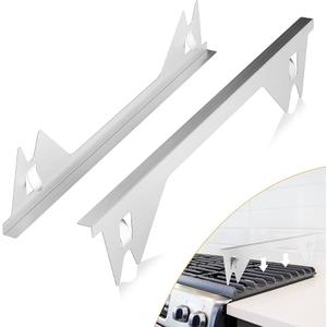 2PCS Stove Gap Covers Stainless Steel, Stove Gap Filler, Oven Gap Filler, Oven Side Gap Filler, Range Trim Kit, Heat Resistant and Easy to Clean, Length 23.4" Width 0.79"(Silver)