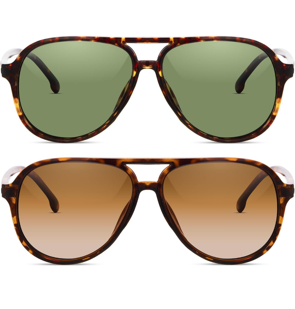 livho Trendy Polarized Aviator Sunglasses Women Men, Retro Sun Glasses for Women Men 2025, Oversized UV Protection Shades