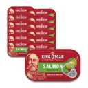 King Oscar Premium Salmon in Olive Oil, 4.05-Ounce Cans (Pack of 12, Packaging May Vary), Skinless & Boneless Salmon (EXP 02/10/31)