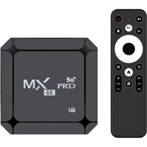 MX Pro 4K 5G Streaming Media Player - 4K Ultra HD WiFi 6 Bt5.0 Voice Control 16GB Storage Smart Home Player