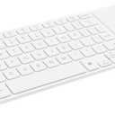 Rapoo Portable Wireless Keyboard with Touchpad, Multi-Device HTPC Keyboard for PC-Connected TV/Tablet/Steam Deck/Gaming Console/Raspberry Pi/Mini PC - Support Touch Gestures for Windows & Mac (White)
