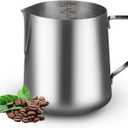 5oz Mini Milk Frothing Pitcher-Stainless Steel Steaming Jug for Espresso, Cappuccino & Coffee-Heat-Resistant, Dripless Spout, Measurement Scale, Dishwasher Safe (150ml/5oz)