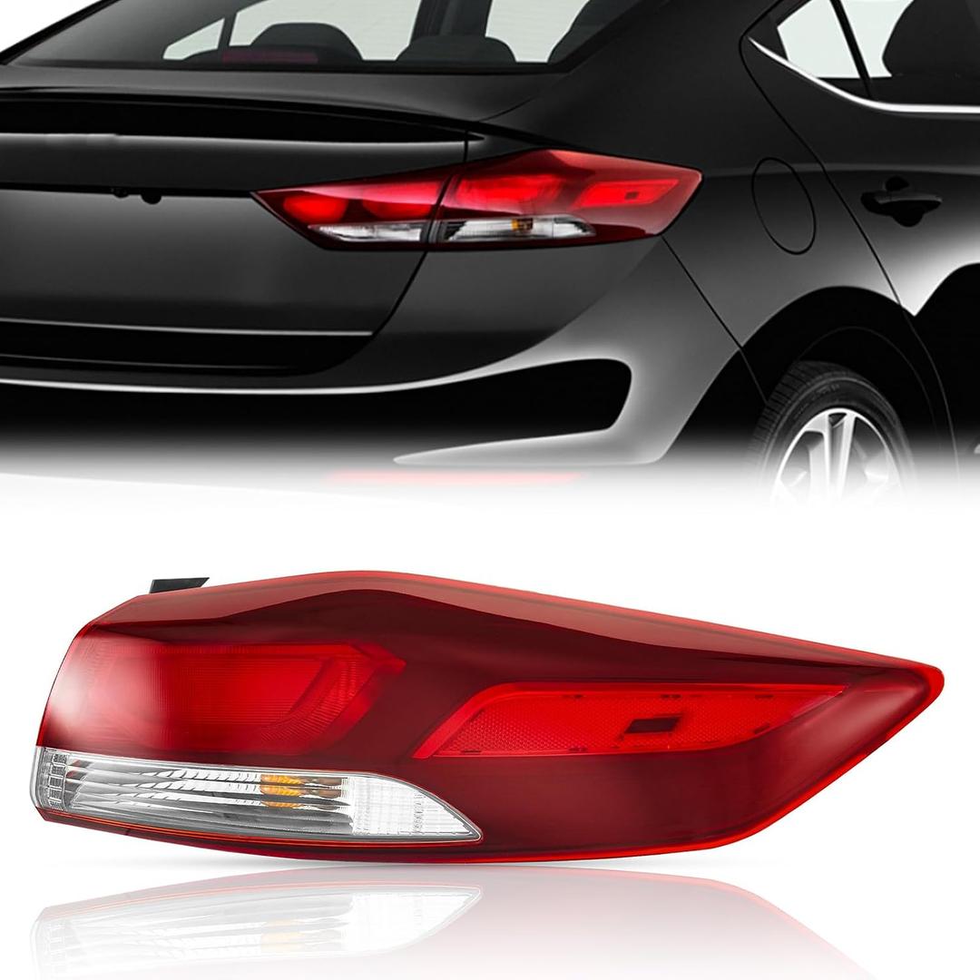 TODO Right Outer Tail Light with Side Marker Compatible with 2017-2018 Hyundai Elantra US Built, Passenger Side Exterior Rear Lamp Replacement OE 92402-F3000