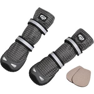 Dog Shoes, Tall Outdoor Dog Boots with Anti-Slip Natural Rubber Soles, Water-Repellent Paw Protection, Snow & Winter Boots, All-Weather Protect (Size 2 (2 Boots)) (SIZE 2 (2 BOOTS PER SET, NOT 4))