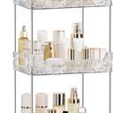3-Tier Bathroom Counter Organizer Countertop Storage, Dresser Organizer Vanity Tray for Makeup, Perfume Organizer Cosmetics Skincare Shelf - Clear