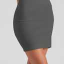 Cantonwalker Bodycon Mini Skirts for Women High Waist Split Hem Pencil Skirts (Gray, S)