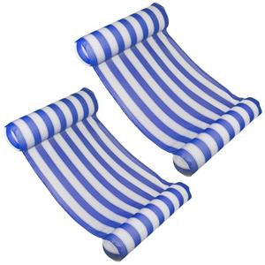 Poolmaster 2- Pack Water Hammock Inflatable Pool Floats for Adults, 4-in-1 Hammock, Saddle, Lounge or Drifter With Quick-Dry Mesh Fabric, 12-Gauge Vinyl Support, Blue