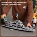 WW2 Military Battleship Boat Building Block Set,Large Sized Cruiser Toy,1442 PCS Battle Ship Toy Compatible with Lego Sets for Boys 8-14,Warship Birthday Gift for Adults Girls Boys Age 8-12