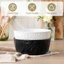 6 Inch Ceramic Bowls Set of 2-28 oz Soup Bowls,Dishwasher & Microwave Safe Bowls in Black & White,Cereal Bowls for Oatmeal,Salad, Rice,Ramen,Pasta,Yogurt,Fruit
