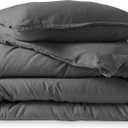 Bare Home Flannel Duvet Cover Set - Extra Long - 100% Cotton, Velvety Soft Heavyweight Premium Flannel, Double Brushed - Includes Sham Pillow Covers (Twin/Twin XL, Grey) (02 - Grey (No Comforter))