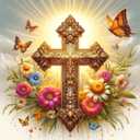 ijbnhd Cross Diamond Art Kits for Adults, Cross Diamond Painting Kit for Beginners, DIY Round Full Drill Gem Art Craft for Home Wall Decor 12x 16 in