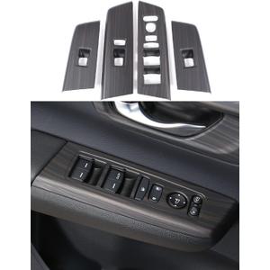 for Honda CRV 2023 2024 2025 2026 Window Control Switches Protective Panel, Luxurious Wood Grain Interior Cover Moulding Trims for CR-V LX, EX, EX-L, Sport Hybrid, Sport-L Hybrid, Sport Touring-Wood