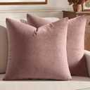 MIULEE Pack of 2 Velvet Decorative Pillow Covers 18x18 Inch Soft Chenille Couch Spring Throw Pillows Farmhouse Cushion Covers for Home Decor Sofa Bedroom Living Room, Jam