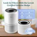 LEVOIT Air Purifier for Home Allergies Pet Hair in Bedroom, Covers Up to 1073 ft by 56W High Torque Motor, AHAM VERIFIDE, 3-in-1 Filter with HEPA Sleep Mode, Remove Dust Smoke Odor, Core300-P, White