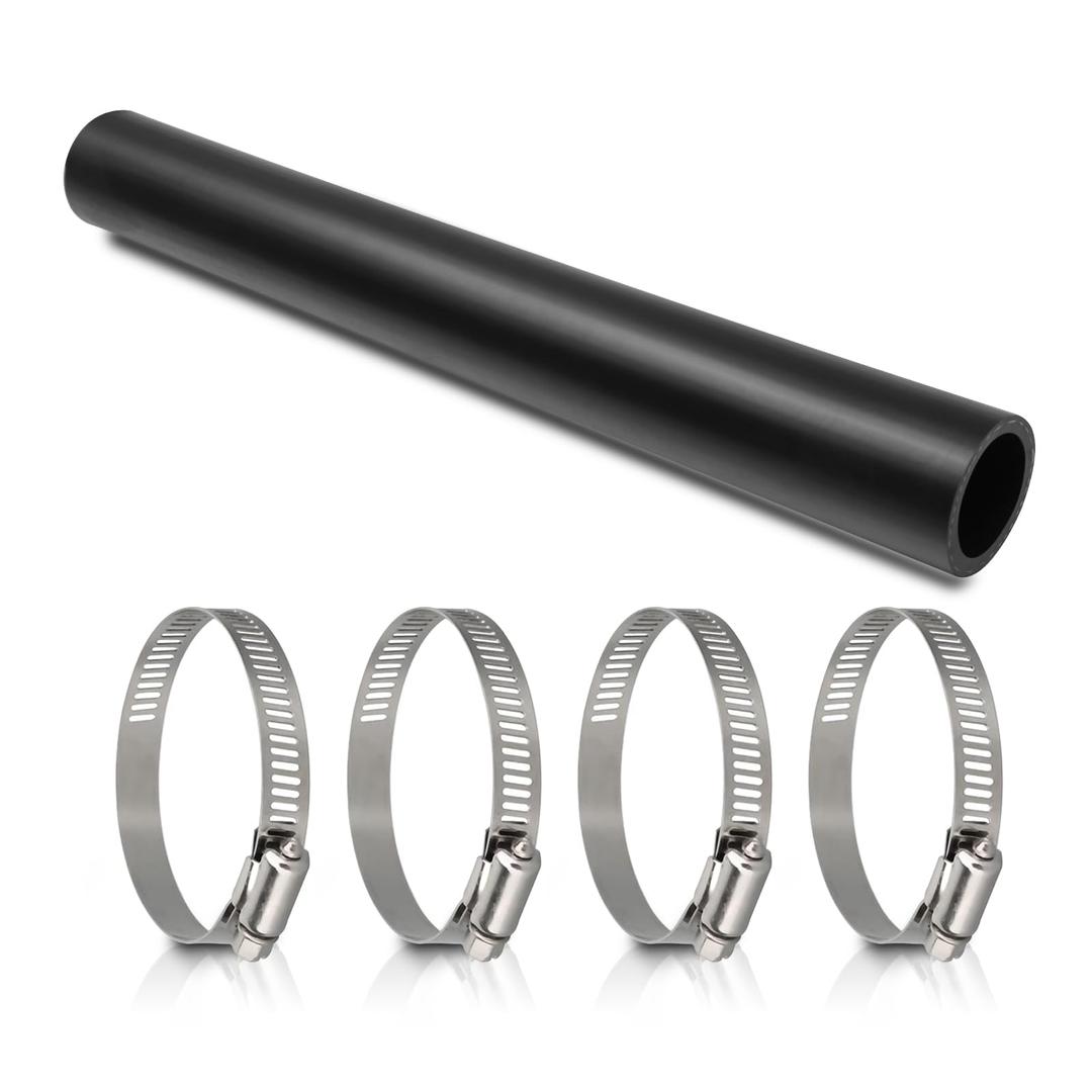 TKKEUEP 3' Length Gasoline Fuel Filler Neck Hose with 4 Hose Clamps,1 1/2 inches Inside Diameter Fuel Hose, Reinforced Gas tank filler hose (straight, 1 1/2" ID)