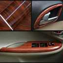Wood Grain Vinyl Wrap for Car Interior -Self-Adhesive DIY Decal - Bubble-Free & Waterproof Wood Texture Film for Dashboard (Brown-Wood Grain(High Glossy)-40 * 200cm)