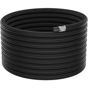 POHIR 8AN CPE Fuel Line 20FT, Steel Braided Nylon Transmission Oil Cooler Lines Hose 1500 PSI for Gasoline Diesel Hydraulic