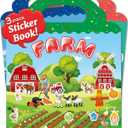 Benresive Reusable Sticker Book for Toddlers 2-4 Years, 3 Sets Travel Stickers for Kids, Waterproof Sticker Books for Toddlers 1-3, Crafts Activities for Todddlers 1-3 2-4 3-5