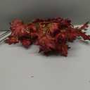 3Pcs Artificial Oak Leaves Branches Fake Fall Leaves Stems Plants Shiny Faux Oak Leaf Bushes Shrubs for Home Kitchen Decor Autumn Thanksgiving Fireplace Festival Party Decorations Red