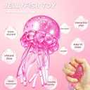 Jellyfish Squishy Toy, Glitter Jellyfish Squishy Squeeze Toy, Soft Slow Rise Squish Sensory Fidget Toy for Relaxing Hand Play, Cute Jelly Fish Squishy for Kids and Adults(Pink)