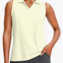 Gradual Women's Sleeveless Golf Polo Shirts Tennis Quick Dry Collared Tank Tops V-Neck Polos for Women,XL