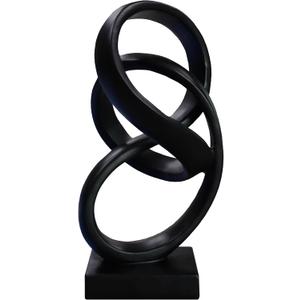 10" Modern Abstract Ribbon Decorative Sculpture, Knot Sculptures,Home Decor,Coffee Table Statues,Dining Living Room Desk DecorBlack